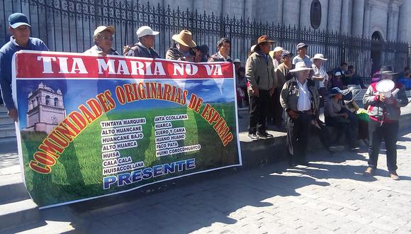 Delegación de comuneros de Espinar se solidariza con opositores a Tía María