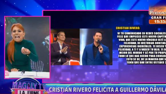 Magaly Medina critica a Cristian Rivero, conductor de "La Voz Perú". (Foto: Captura Magaly TV: La Firme).