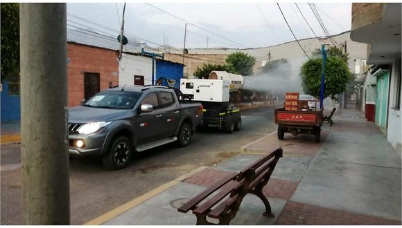 Fumigan y desinfectan principales calles en Salaverry 