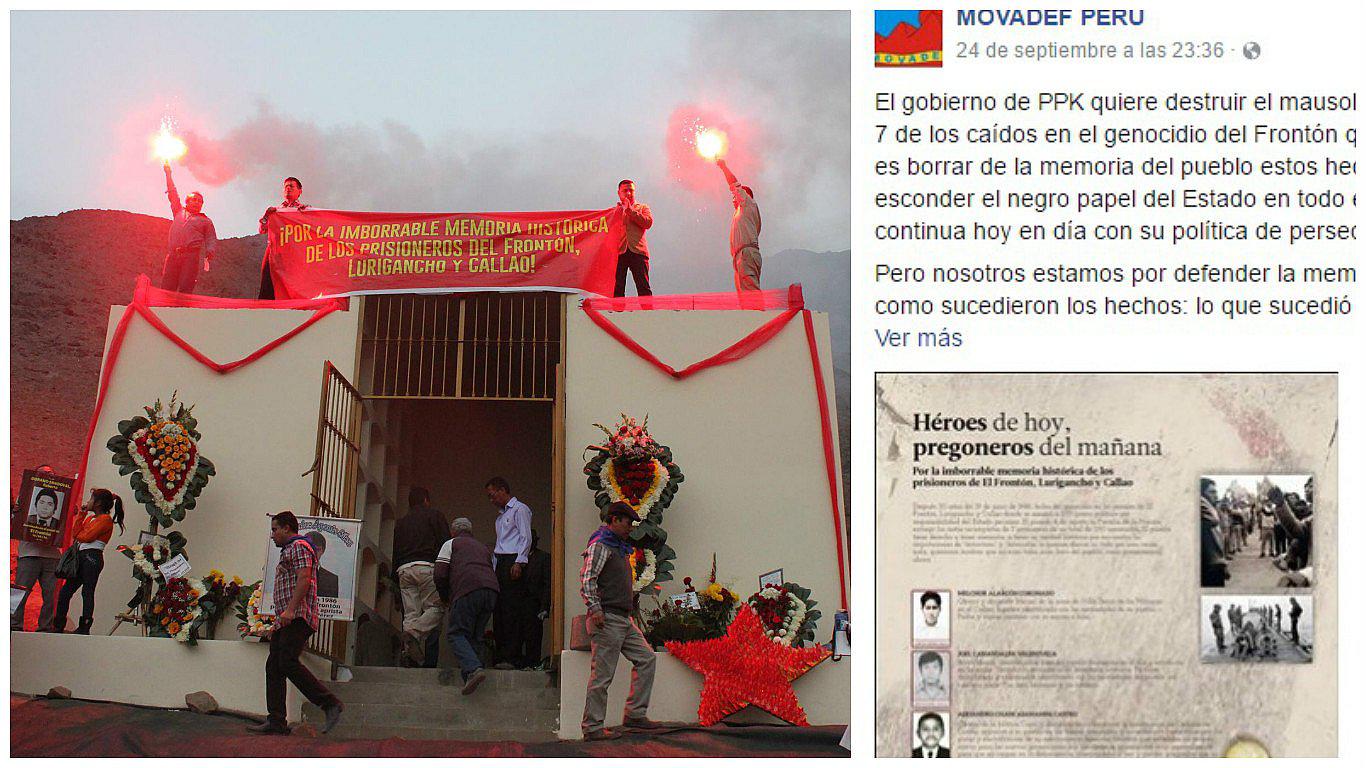 Movadef ataca a PPK por pedir destrucción de mausoleo para Sendero Luminoso
