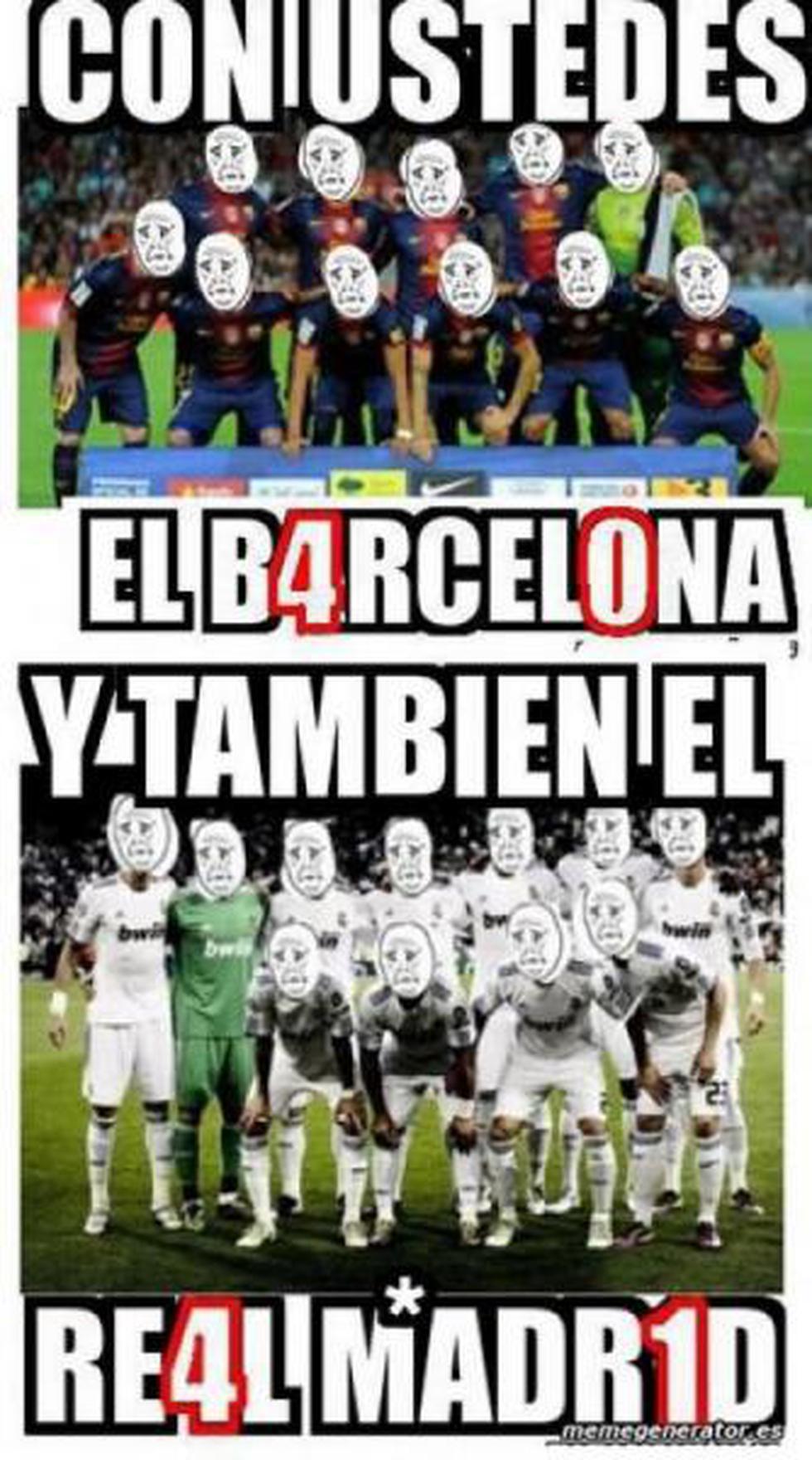 Crean memes para burlarse de la derrotas del Barcelona y el Real Madrid