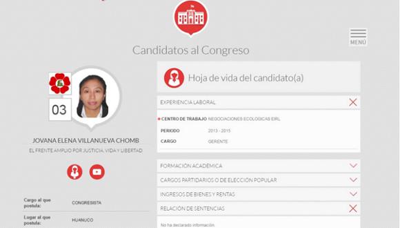 ​Frente Amplio: Retiran a candidata al Congreso que fue indultada por Alan García