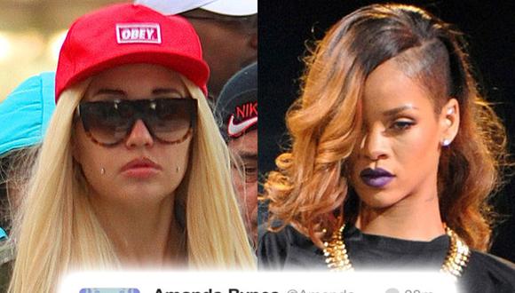 Amanda Bynes le dice a Rihanna que Chris Brown le pegó por fea