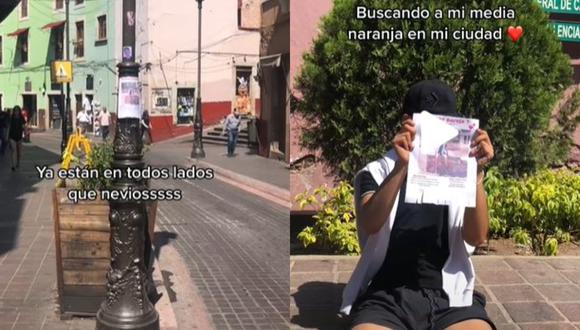 Carlo pegó cientos de afiches en las calles de Guanajuato, su ciudad natal, buscando el "mejor partido" posible. (Foto: @carlo.maerker/TikTok)