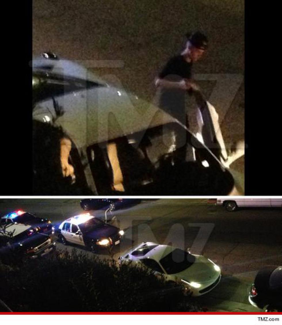 Justin Bieber es detenido y multado por la policía en su Ferrari blanco