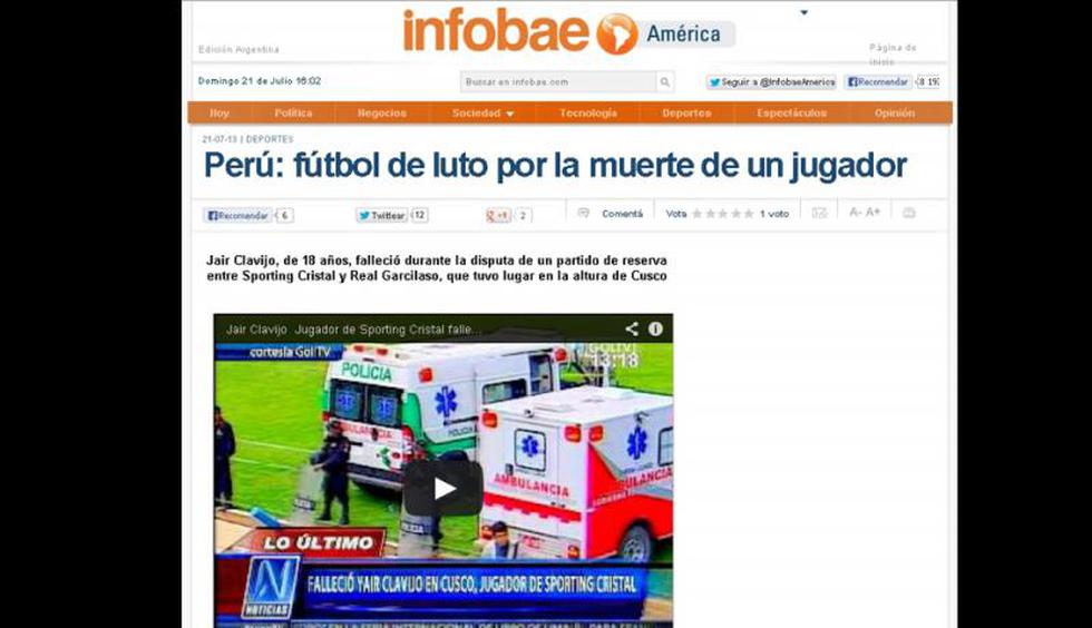 Así informó la prensa internacional sobre la muerte de Yair Clavijo