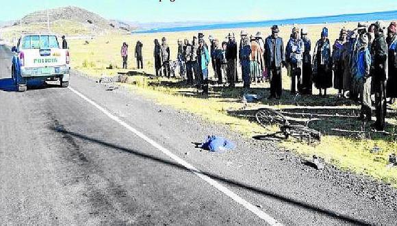 Puno: Albañil muere tras  ser arrollado por  vehículo en Yungugo