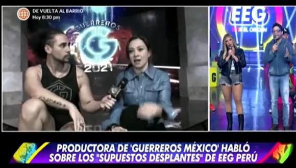 Johanna San Miguel y Gian Piero Díaz le responden a productora de "Guerreros México". (Foto: Captura América TV).