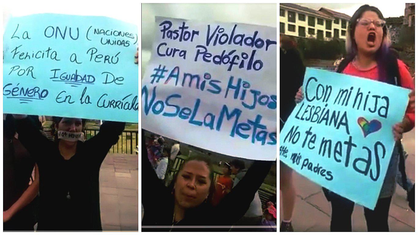 'Con mis hijos no te metas': Así responden a la marcha en Cusco 