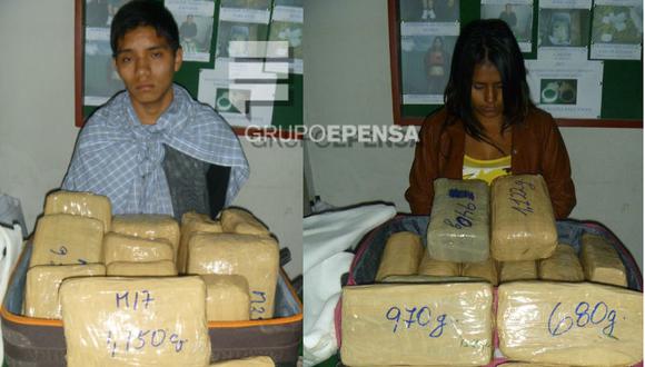 Hermanos ocultaban 29 kilos de droga en maletas con molle