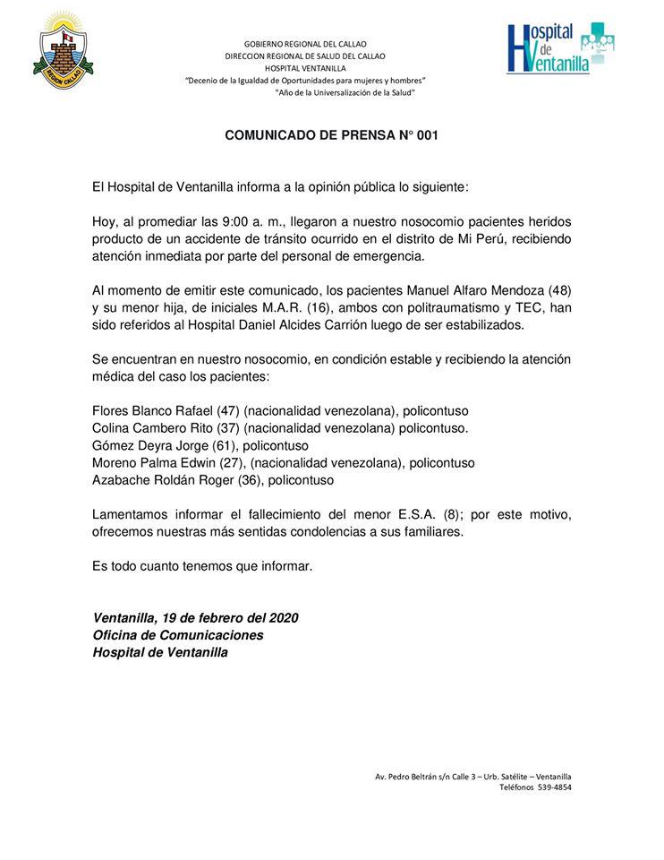 Imagen: Hospital de Ventanilla