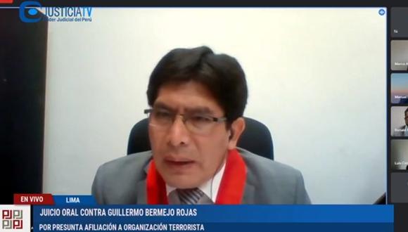 Juicio contra el congresista Guillermo Bermejo por presunta afiliación terrorista continuará el próximo miércoles 15 de setiembre. (Foto: Justicia TV)