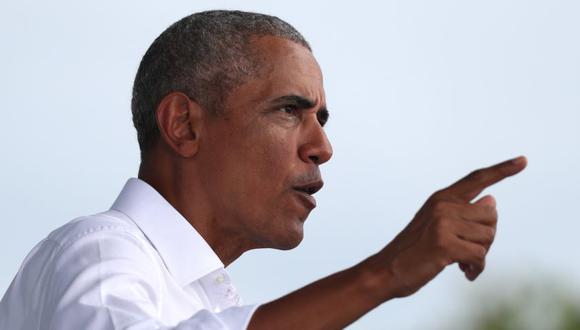El expresidente Barack Obama habla en apoyo del candidato presidencial demócrata Joe Biden. (Joe Raedle/AFP).