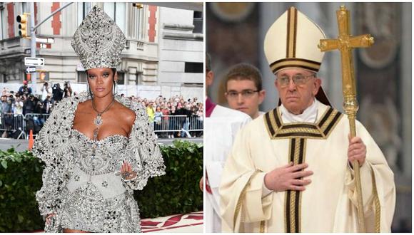 Rihanna sorprende con un estilo parecido al del Papa (FOTOS)