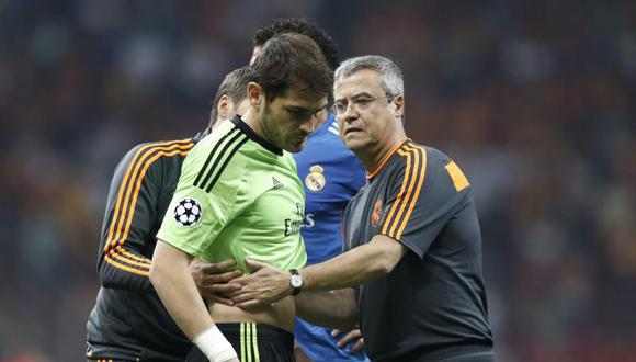 Iker Casillas se lesionó a los 15 minutos del partido ante Galatasaray