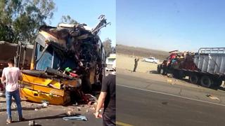 Ica: Fallece agricultora tras violento choque entre ómnibus y camión (VIDEO)