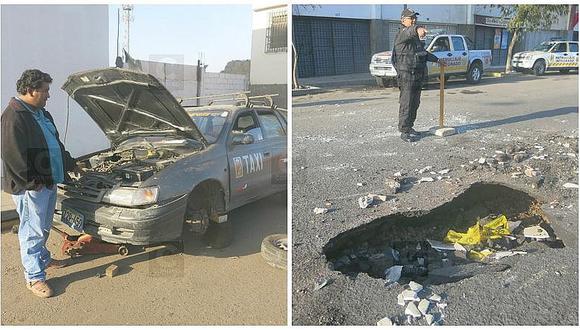 Tacna: Vehículo cae dentro de hueco en pista tras hundimiento de asfalto