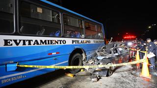 Ate Vitarte: dos muertos dejó choque de auto contra bus en la Vía de Evitamiento