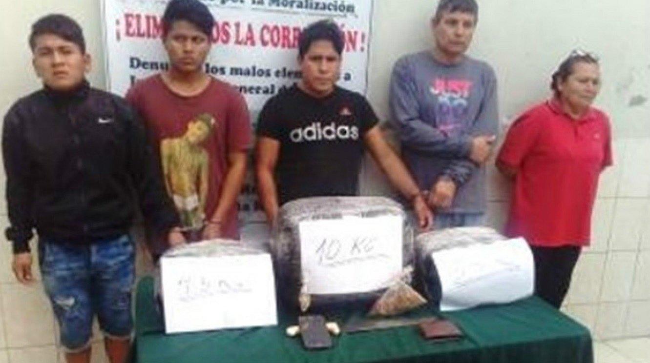 La Libertad: "Los Paqueteros de Chao" caen con 20 kilos de marihuana 