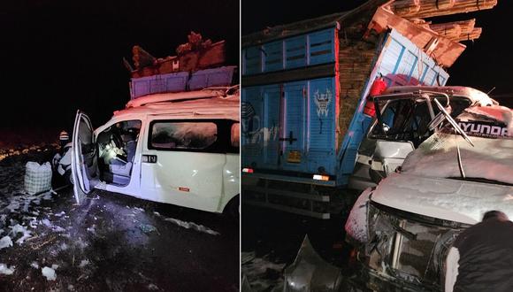 Camión que se dirigía a Puno embistió a miniván con pasajeros que iba a Moquegua por la Binacional