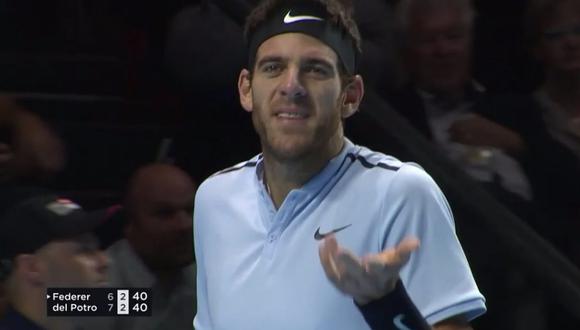 ​Juan Martín del Potro pierde los papeles y descarga toda su furia en pleno partido con Roger Federer (VIDEO)