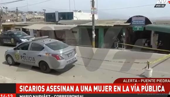 El ataque a las dos mujeres ocurrió en la puerta de salida del mercado Virgen del Carmen, en Puente Piedra. (ATV+)