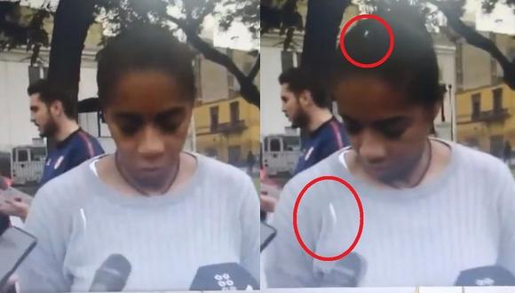 Leyla Chihuan sufre incidente con una paloma durante entrevista en vivo (VIDEO)