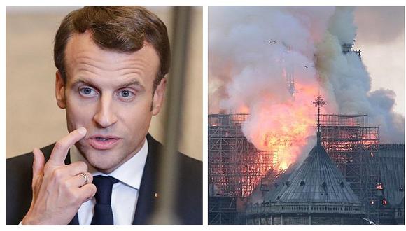 Emmanuel Macron sobre incendio en catedral: "Estoy triste porque arde una parte de nosotros"