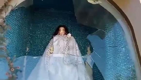 Sacrilegio: Delincuentes rompen imagen de la Virgen de Chapi