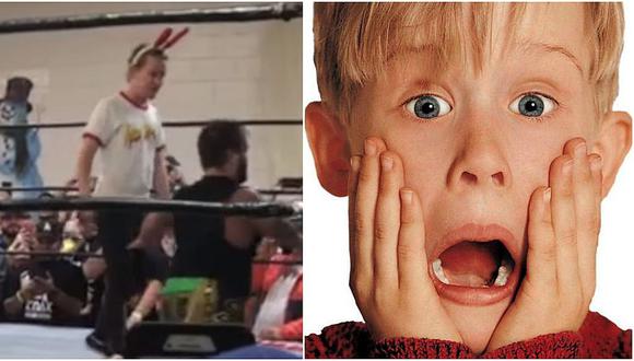 Macaulay Culkin usó técnicas de "Mi pobre angelito" en encuentro de lucha libre (VIDEO)