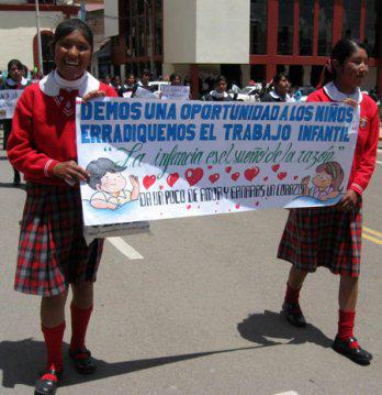 "No al
 trabajo
 infantil"