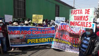 Tacna: Cientos de pobladores protestan por incremento de tarifa de agua