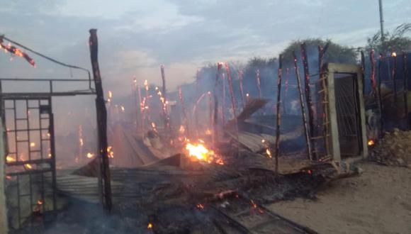 Piura: más de 10 familias damnificadas tras incendio en Sullana (Foto: Municipalidad Provincial Sullana).