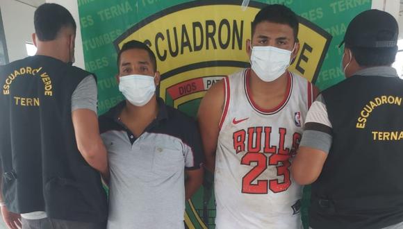 Yeisson Javier Pizarro Porras y Angello Kael Aponte Dioses fueron trasladados a la sede de la Divincri. (Foto: PNP)