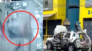 San Juan de Lurigancho: auto que transportaba balones de helio explotó en la vía pública | VIDEO