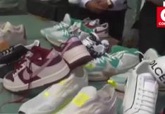 Policía Nacional incauta más de 3 mil zapatillas falsificadas en San Borja y Puente Piedra 