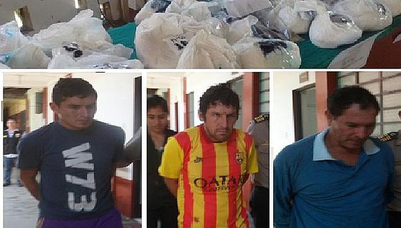 Capturan a tres narcotraficantes con 82 kilos de clorhidrato de cocaína