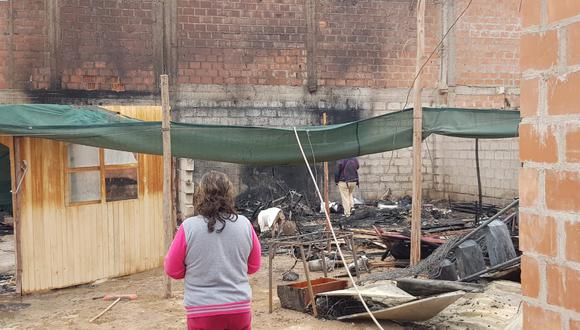 Incendio se registró en la asociación Los Independientes de Viñani. (Foto: Difusión)