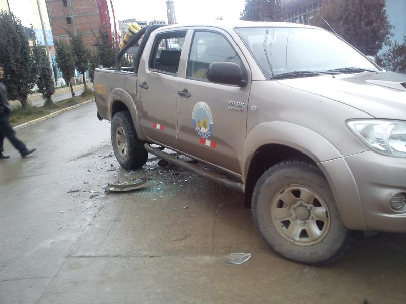 Camioneta de GOREPA habría chocado 