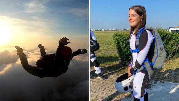 La joven Romane Hourcastagnou  se lanzó junto a diez personas que no tuvieron problema en abrir sus  paracaídas y que incluso intentaron auxiliarla. (Foto: Facebook Romane HCastagnou)