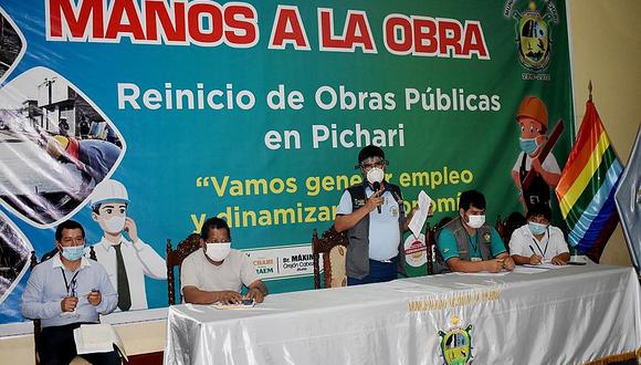Vraem: Pichari reiniciará 21 proyectos paralizados desde la cuarentena