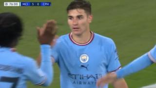 Para sellar la goleada: Julián Álvarez anotó en Manchester City vs. Copenhague