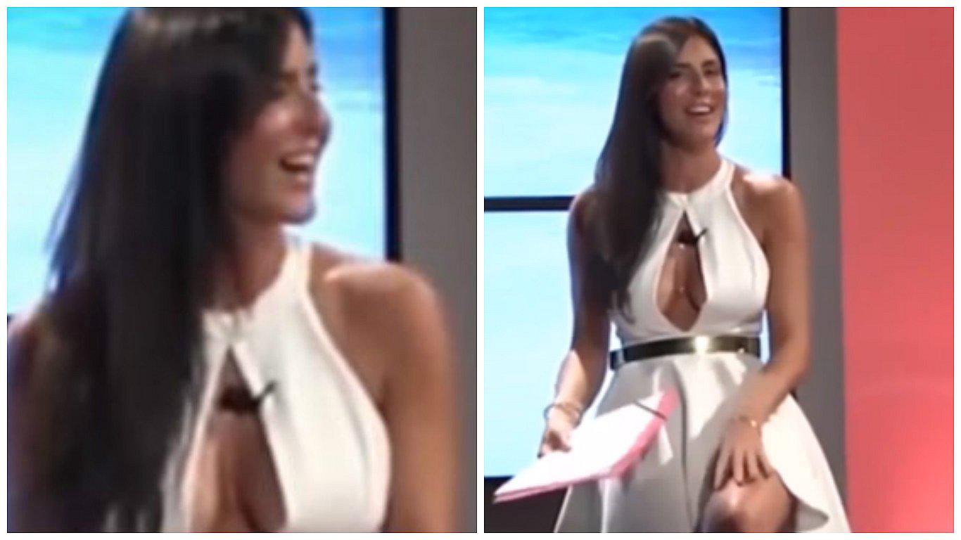 YouTube: conductora no notó detalle de su vestido y mostró todo en vivo (VIDEO)