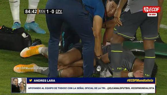Gonzalo Plata salió de la cancha en camilla y entre lágrimas. (Captura: El Canal del Fútbol)