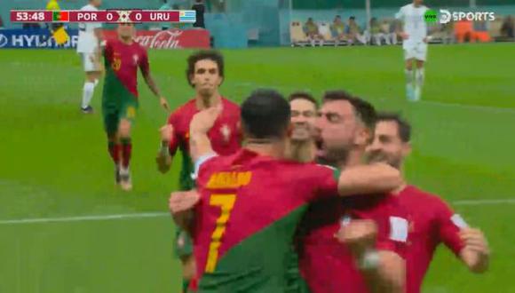 Gol de Bruno Fernandes para el 1-0 de Portugal vs. Uruguay en Qatar 2022. (Foto: DirecTV Sports)