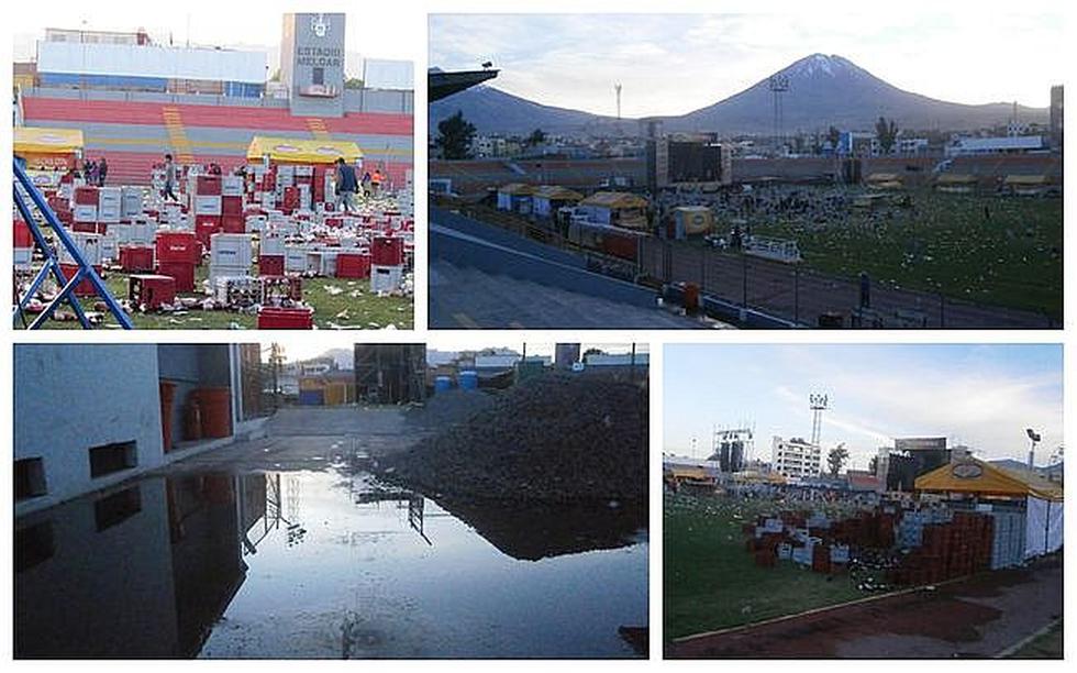 Estadio Melgar convertido en basural luego de concierto por aniversario de Arequipa (FOTOS)