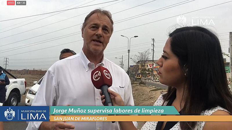 Alcalde de Lima supervisa labores de limpieza en San Juan de Miraflores (VIDEO)