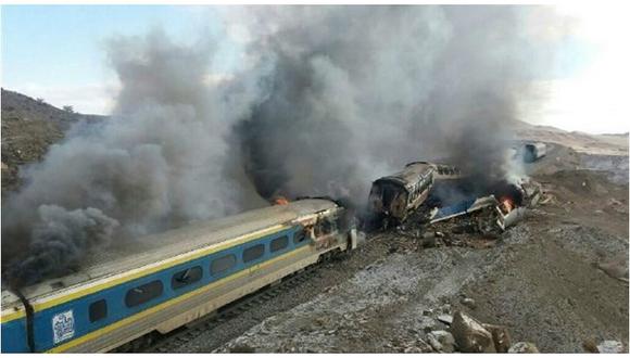 Irán: Al menos 40 muertos al chocar dos trenes de pasajeros (VIDEO)