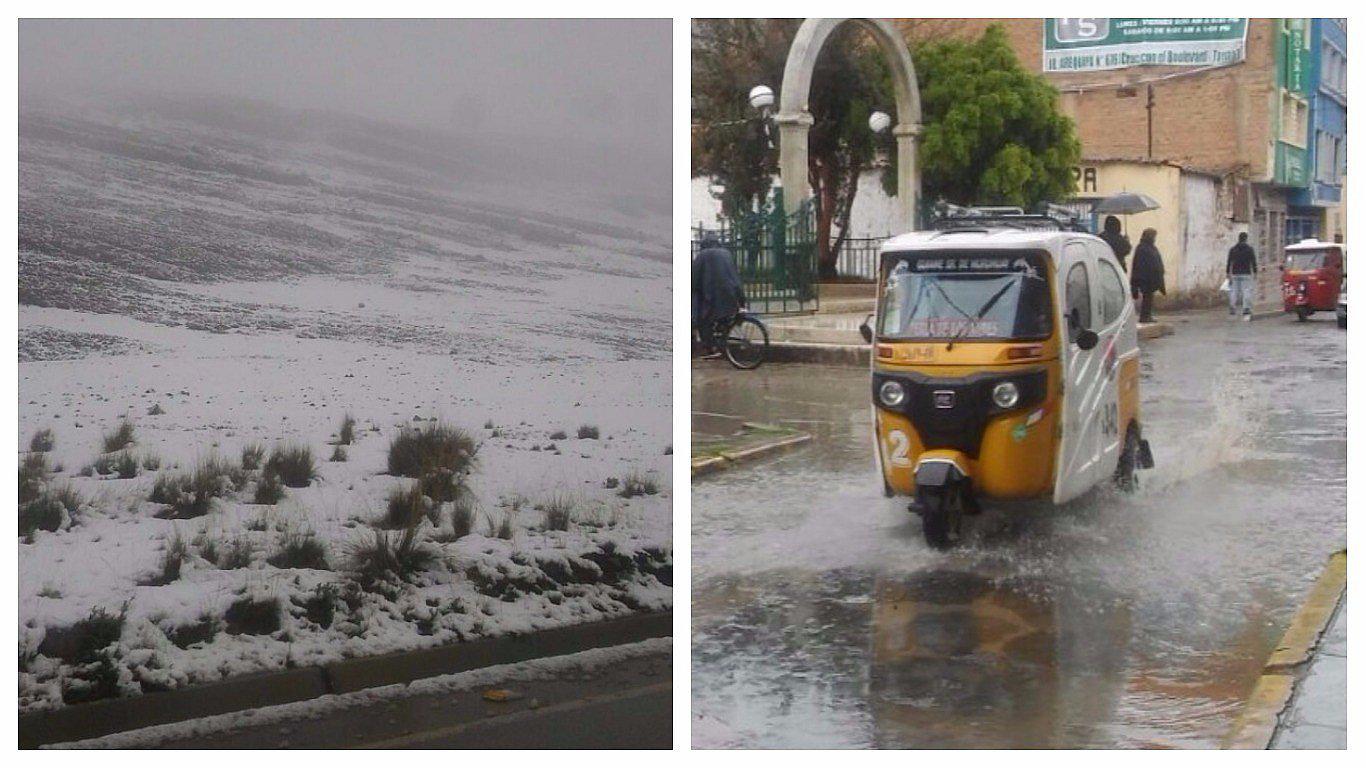 Tarma es afectada por lluvia, nevada y granizada que afecta calles y cultivos (VIDEO)