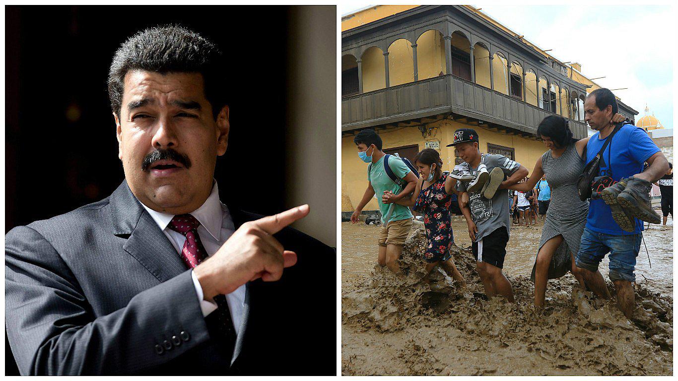 Nicolás Maduro ofrece ayuda a Perú ante huaicos pese a tensión diplomática 